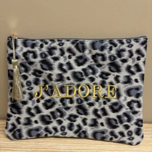 Pochette Léopard Grise