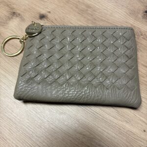 Porte Monnaie compact Tressé Taupe